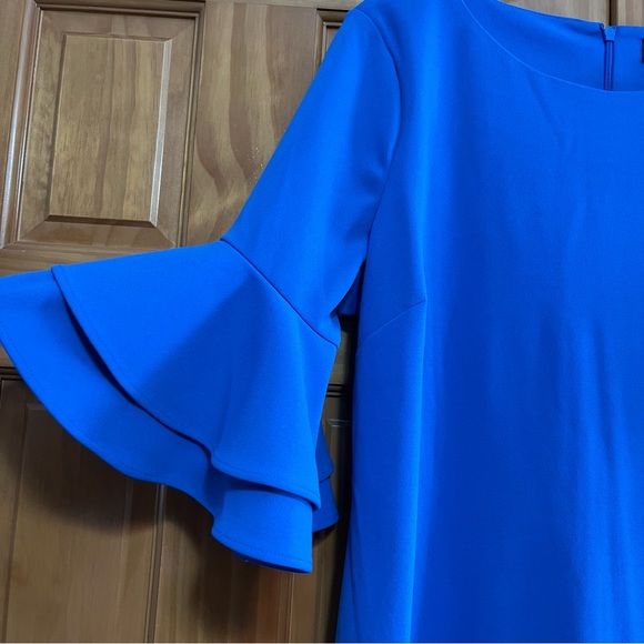 Liz Claiborne Royal Blue Bell Sleeve Dress Size 14 NWT - Picture 5 of 8